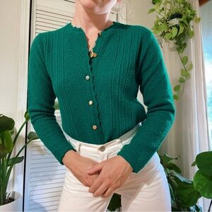 Vintage Green Cardigan Sweater